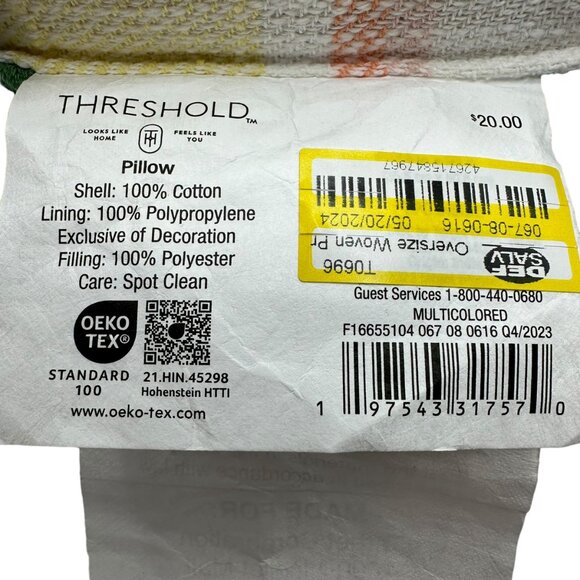 Threshold Bunny Chick Embroidered Pillow 100% Cotton Shell 19"x14" Spring Decor - Picture 5 of 16